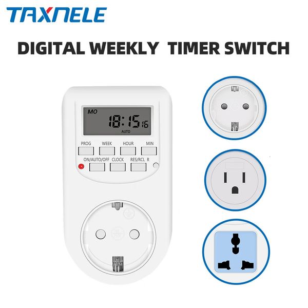 Digital Timer Switch Electronic 1224 Stunden Wöchentlich programmierbares Timing -Sockel EU UK US -Stecker -Outlet -Küchengeräte Zeitsteuerung 240430