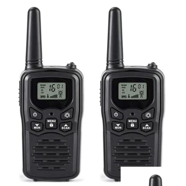 Walkie Talkie Mini Handheld Radio для наружного кулачка 22CH UHF 4469375 МГц до 8 км портативного интерфейса2090589 Drop Delive Electronics Dhkdz