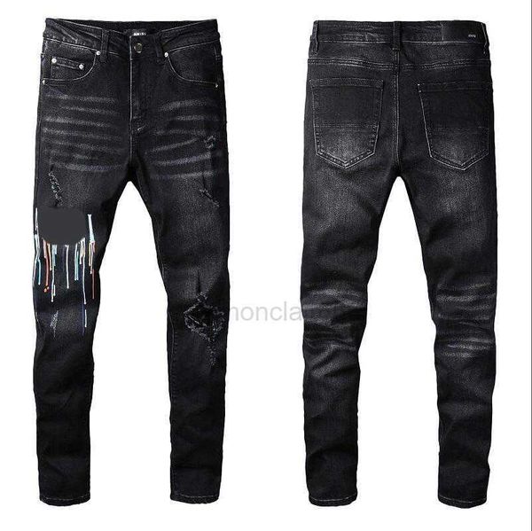 Jeans de jeans masculinos jeans jeans jeans jeans jeans mass skinny jeans designer de luxo jeans calça angustiada motociclista raspada azul jean slim slim fit motocicleta#127zJUF