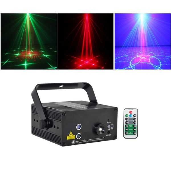 Mini 3len 24 RG Patterns Laser Proiettore Stage Attrezzatura Luce 3W Effetto di miscelazione a LED blu DJ KTV Show Holiday Laser Stage Lighting L24RG 288M