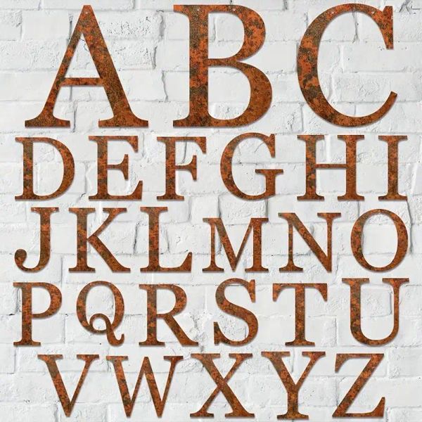 Decorações de jardim 1pc Rust Rust Metal Split Letter Sign Decor personalizado Bem -vindo interno ou externo