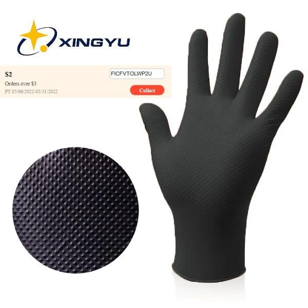 Handschuhe Handschuhe Nitril wasserdichte Arbeit Handschuhe 8mil schwarz 100% Nitrilhandschuhe für mechanische chemische Latex freie Schwerpflegelhandschuhe