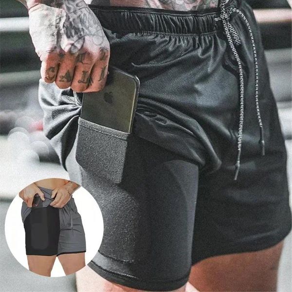 Carpets Sport Shorts Men Sportswear Двухэтажная бег 2 в 1 пляжном дни