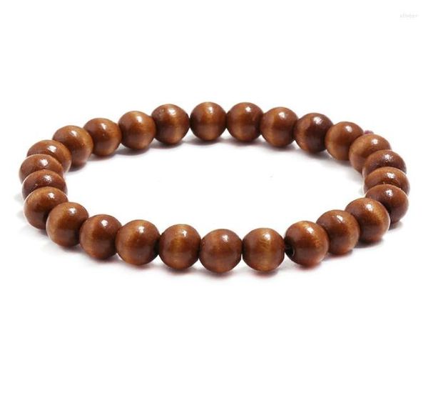 Strand Simples Single Circle Wooden Bead Breaded Bracelet Men Women Women Classic Wrist Bracelets Acessório Jóias de Jóias Presentes WHOL1554334