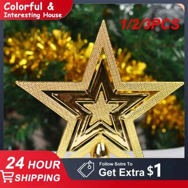 Decorazioni natalizie 1/2/3pcs 20 cm Top Top Star Ornament a cinque stelle Pendant Golden