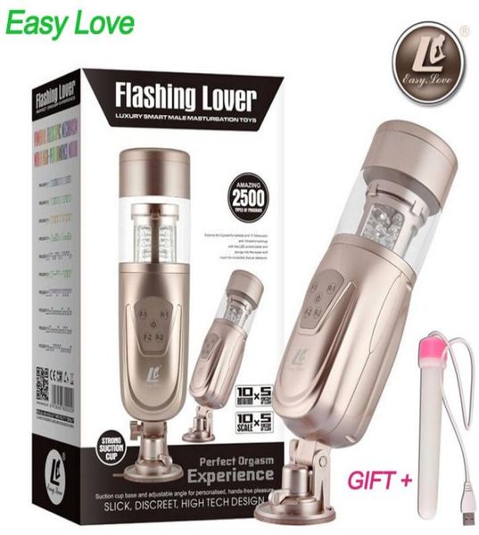 Easy Love 2 Masturbador masculino telescópico para manrotatar a máquina de sexo vaginal Pussy vibrador brinquedos sexuais para homens gay y16524179