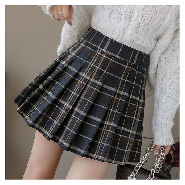 Scherma Skirts Autumn/Inverno Scata invernale Versatile femminile Kawaii High High Short School Uniform Mini Sexy Girl