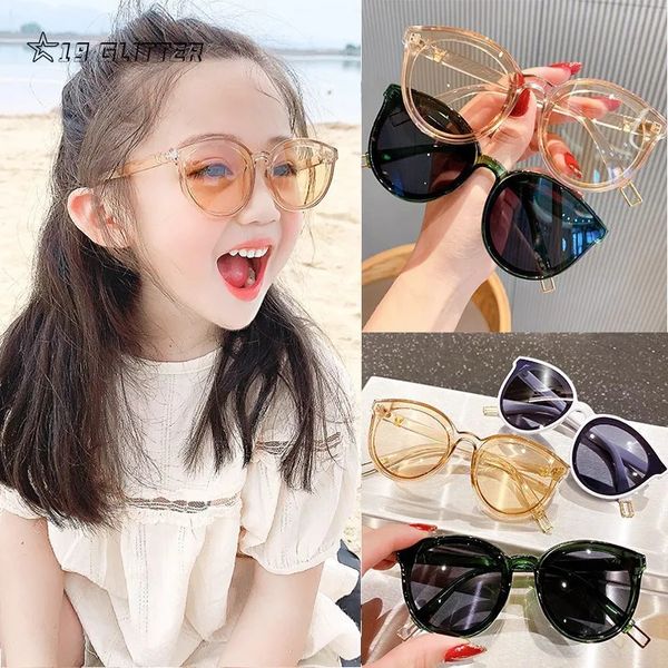 Дети милые солнцезащитные очки Square Children Boy Girl Girl Goggles детские студенческие очки вечеринка вечеринка UV400 240425