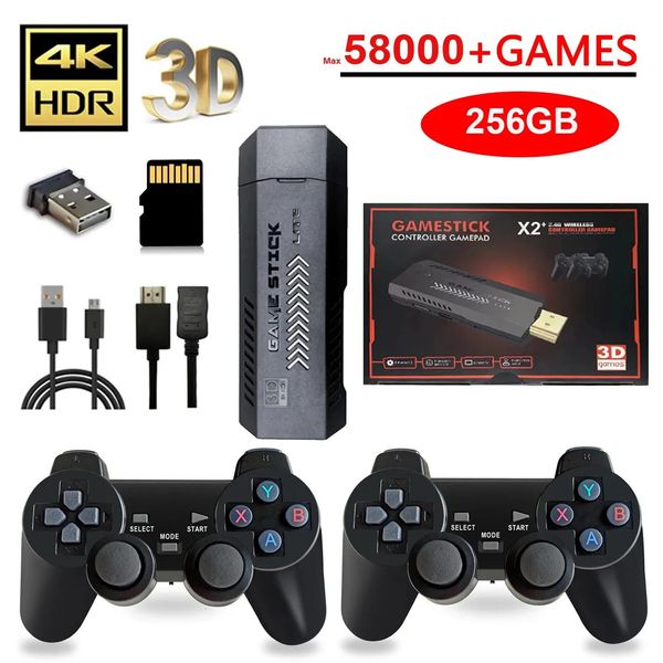 X2 Plus 256G 50000 Game GD10 PRO 4K Stick 3D HD Retro Video Console Controller wireless TV 50 Emulatore per PS1N64DC 240430