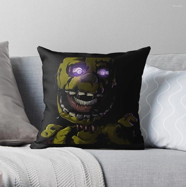 Pillow Creepy Springtrap Design (FNAF) Tampas de arremesso para sofás Case Christmas