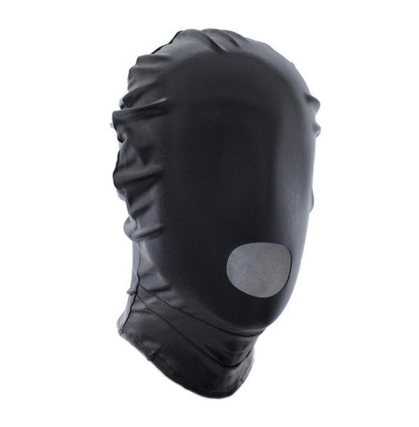 W1023 sexy Partymaske Spandex mit Latex -Kapuze -Kappe Kopfmaske Mund Open Halloween Mask Sex Toys für Paare 9735096