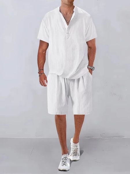 Traje de verão para homens moda machos machos shirtsshorts conjunto de duas peças para havaí roupas de luxo roupas europeias vocação de praia