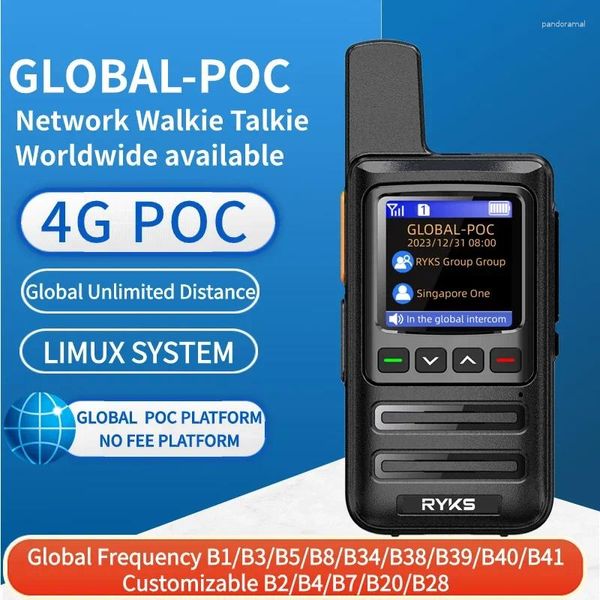 Walkie Talkie 4G Full Band Two Way Radio Mini Sim Card Global-Intercom Phone Outdoor Ham Long Range 5000 km Paar (No Fee) plartfr