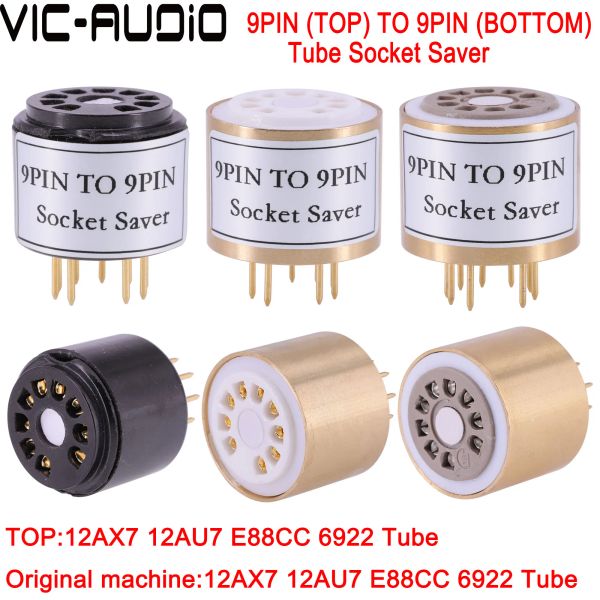 Amplifikatör 1pc 9pin ila 9pin Vakum Tüp Soket 12ax7 ECC82 ECC83 E88CC EL84 12AU7 6922 Ses Tüp Soketi Tasarrufu Amplifikatör