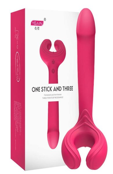 Masturbazione maschile e femmina Allinclusive Plastic 3 Fork Vibrator Toys Sex9825004