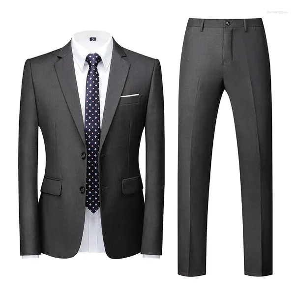 Herrenanzüge 6xl 5xl Brandkleidung für Männer Blazer 2 Set Hochzeit elegante Luxus -Businessjacken Hosen formelle Full Smoking