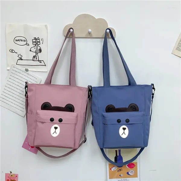 Bolsas de ombro Canvas Mulheres Bolsa de estilo coreano Artístico refrescante elegante grande ombro de ombro Messenger Girl Student