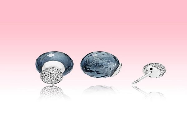 Blue Water Tropfen Stehohrringe hochwertiger Kristallkugel -Ohrring mit Originalbox für P 925 Sterling Silber Women Ohrring6073213