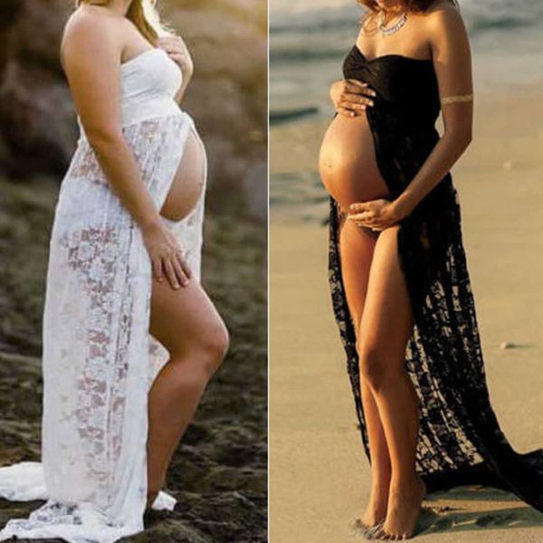 New Summer casal de maternidade Fotografia Props Maxi Maternity Dress Floral Shooting Photo Photo Gestrands Vestres Plus Tamanho X0705 322E