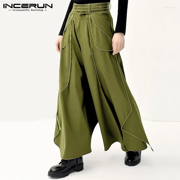 Herrenhosen Incerun 2024 Koreanische Herrenhosen Dekonstruktiven Design Pant lässig Casual Komfortable lose Bein Pantalons S-5xl