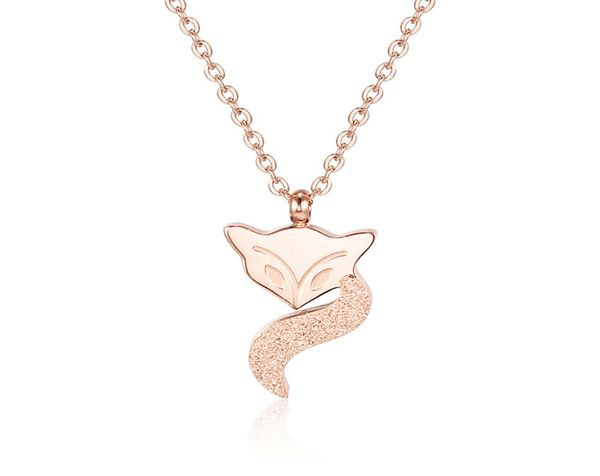 In acciaio titanio smerigliato glassato Matt Fox Clavicle Chain Choker Collana Regalo in oro rosa per donne Girls1997460