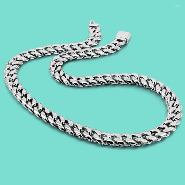 Cadeias de 12 mm de 12 mm Chain cuba 925 Colar de prata esterlina Hip Hop para homens no pescoço Acessórios de jóias da moda Chegar