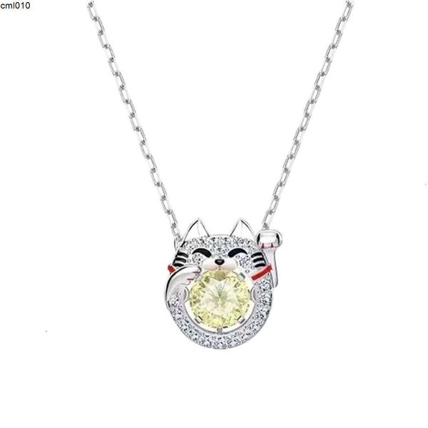 Swarovskis Halskette Designer Luxus Mode Frauen Originalqualität hochrangiger hohl Out Cat Nette einfache Kragenkette Valentinstag Geschenk 9gvh