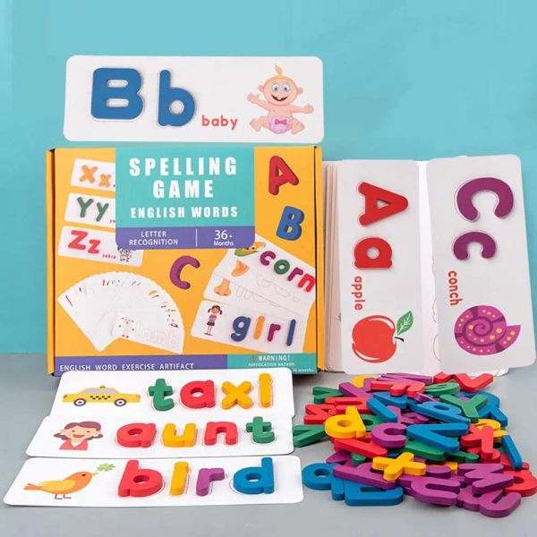 Blocks Hot Sale 180 PCS PCS Wooden Jigsaw Alphabet Board Conjunto