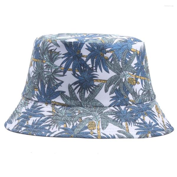 Berets tragbare faltbare Druckschaufel Hüte im Freien Schatten Freizeitbedeckung Ihr Haar Erwachsener Unisex Kokos Panama Fisherman Caps F257