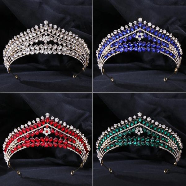 Cabeças de cabeceiras elegantes coroa de cristal de Brida para acessórios de cabelo do baile de casamento note da noiva performance feminino Miss Headwear