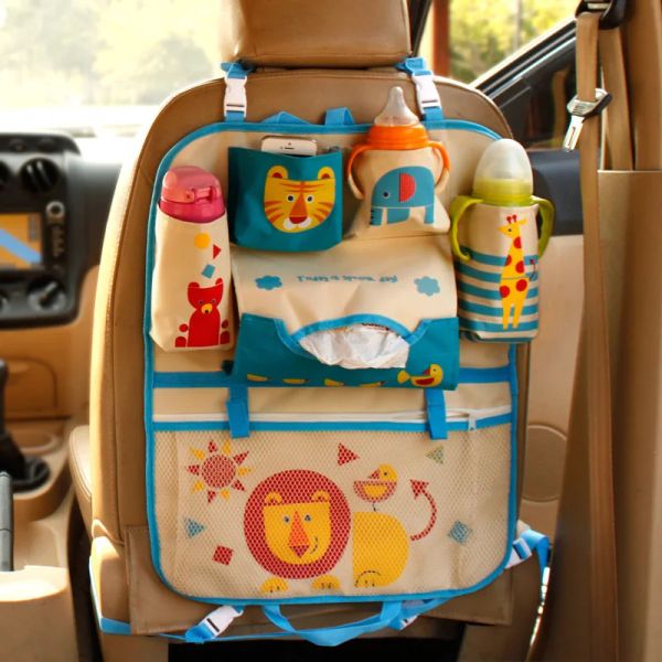 Blocchi Creative Cartoon Car Seat Back Organizzatore Hang Storage Borsa per bambini Toys Travel Protector Cover Automobile Accessori per interni automobilistici