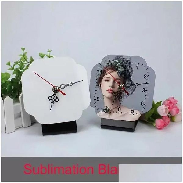 Rahmen und Formteile Sublimation MDF Holz p o Frame Blinddruckmuster mit Uhr DIY Woodblock Print Weihnachtsgeschenke Drop de dh86o