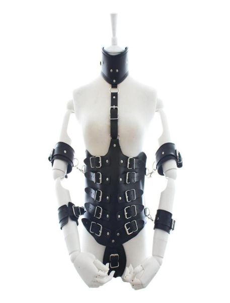 Bondage pelle bdsm manette erotiche collari set fetish bundle bodby freining coppia giocattoli sesso di gioco per adulti per donne3284174