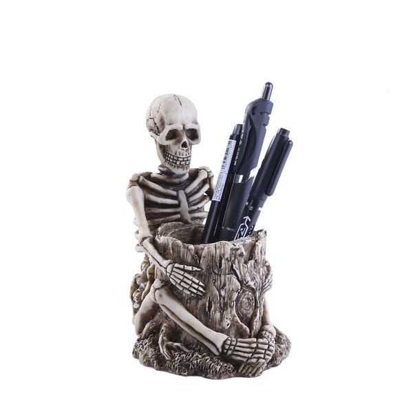 Skull-Pen Selder Sketton Key Titular Titular de maquiagem Titular Home Office Desk Supplies Organizer Acessório