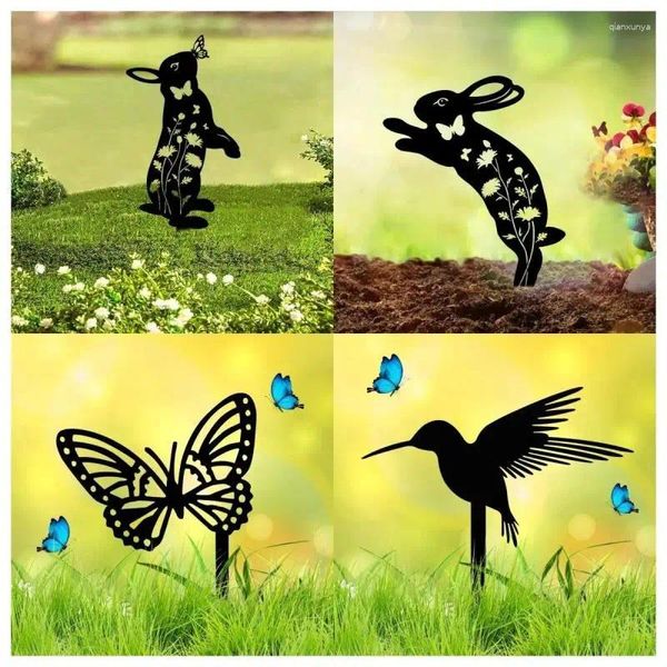 Decorazioni da giardino 1 pezzi in metallo /farfalla /uccelli statue da esterno Silhouette decorativa per animali