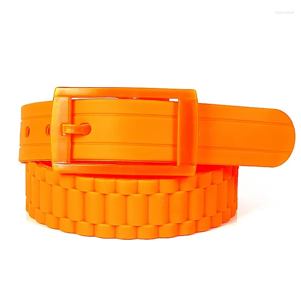 Cintos 2024 Mulheres MUITAS CORES HOMEM HOMENS Acessórios de roupas de verão favoritos Silicone Belt Candy Color Corker ainda unissex ajustável