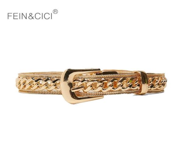 Catene Gold Cinture Designer Luxury Chinkle Belt Women Girls Cintura in pelle vintage retrò per jeans Abito da maglione 2019 Nuovo T200514543177