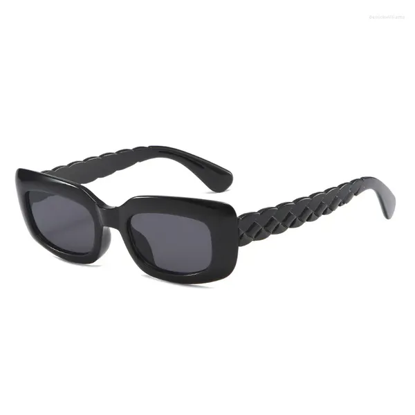 Солнцезащитные очки маленький прямоугольник Женский пластиковый рамный рамный градиент квадратный