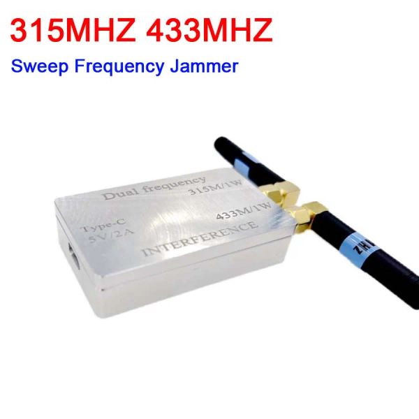 Amplificatore 315MHz 433MHz Spazza Jammer 1W Amplificatore di potenza + Antenna Typec per scala di pavimento Scala elettronica di controllo antiremoto