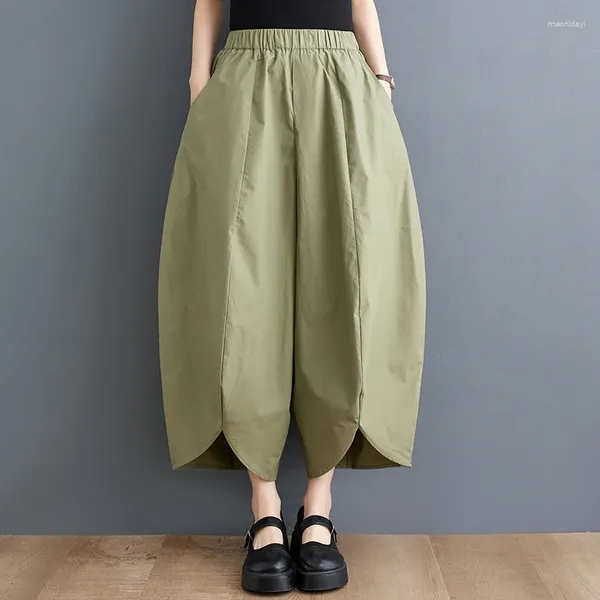 Frauenhose japanische Korea -Stil hohe Taille losen Sommer weites Bein Culotte Street Mode Frauen lässig Lady Outdoor Arbeiten