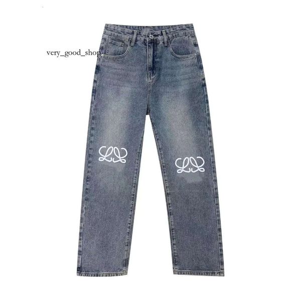 Loewew Jeans Mens Designer Legs Open Fork Тяжелые джинсовые брюки.