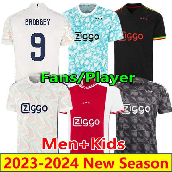 23 24 Akpom Taylor Soccer Jerseys Tadic Brobbey Berghuis Black Marley Kit Bergwijn Cruyff 2023 2024 Home Away Football Fork