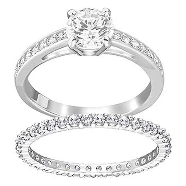 Neckellos für Frau Swarovskis Schmuck Hochqualität Liebesversprechen Ring Set für Frauen Swarovski Element Kristallring für Frauen