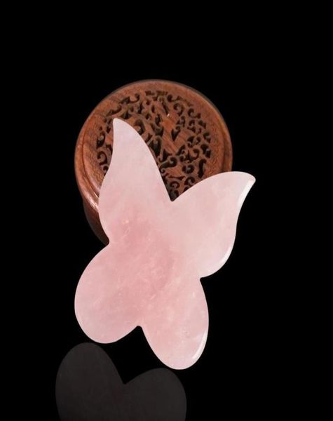 Butterfly Creative Butterfly Jade Gua Sha Board Holdhand Skin Cuidado Guasha Board Chinese Butterfly Rose Quartz Gua Sha raspando Massa3870858