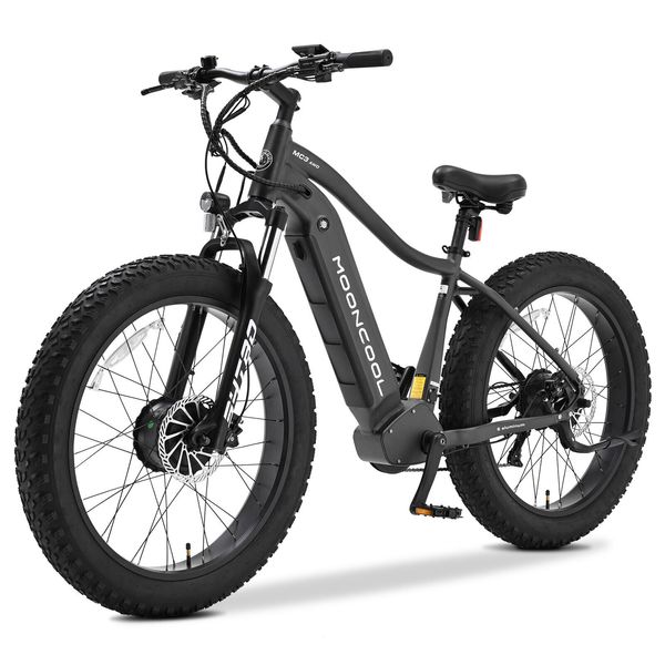 26 1000W Electric Mountain Bisiklet 15AH Pil 4 Yağ Lastik Çift Motor AWD Ebike