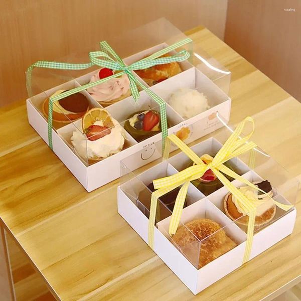 Embrulhe de presente transparente caixa de cupcake portátil caixas de bolo de pão com vitrine de janela embalagem de casamentos chá de bebê