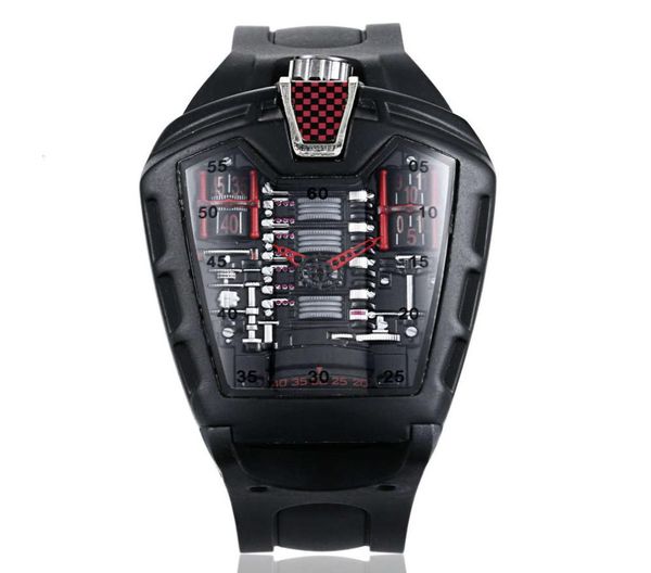 Assista WatchPoison Sports Car Concept Racing Mechanical Style Six Cylinder Compartment Creative Fashion8733605