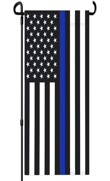 Thin Blue Line Garden Flags USA 12x18 Outdoor Blank White Blue Plip полоса