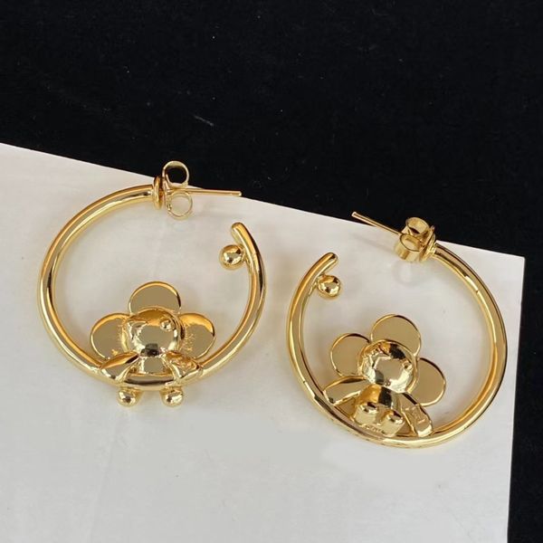 18K Gold Ohrringe Little Flower Fairy Fashion Designer Ohrringe für Frauen Persönlichkeit Designer Schmuck kostenlos Porto.