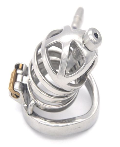 Dispositivo de gaiola de galo de cinto de aço inoxidável de aço inoxidável para trava de anel de pênis do homem com sons de cateter uretral BDSM Toys sexuais Produtos adultos8158208